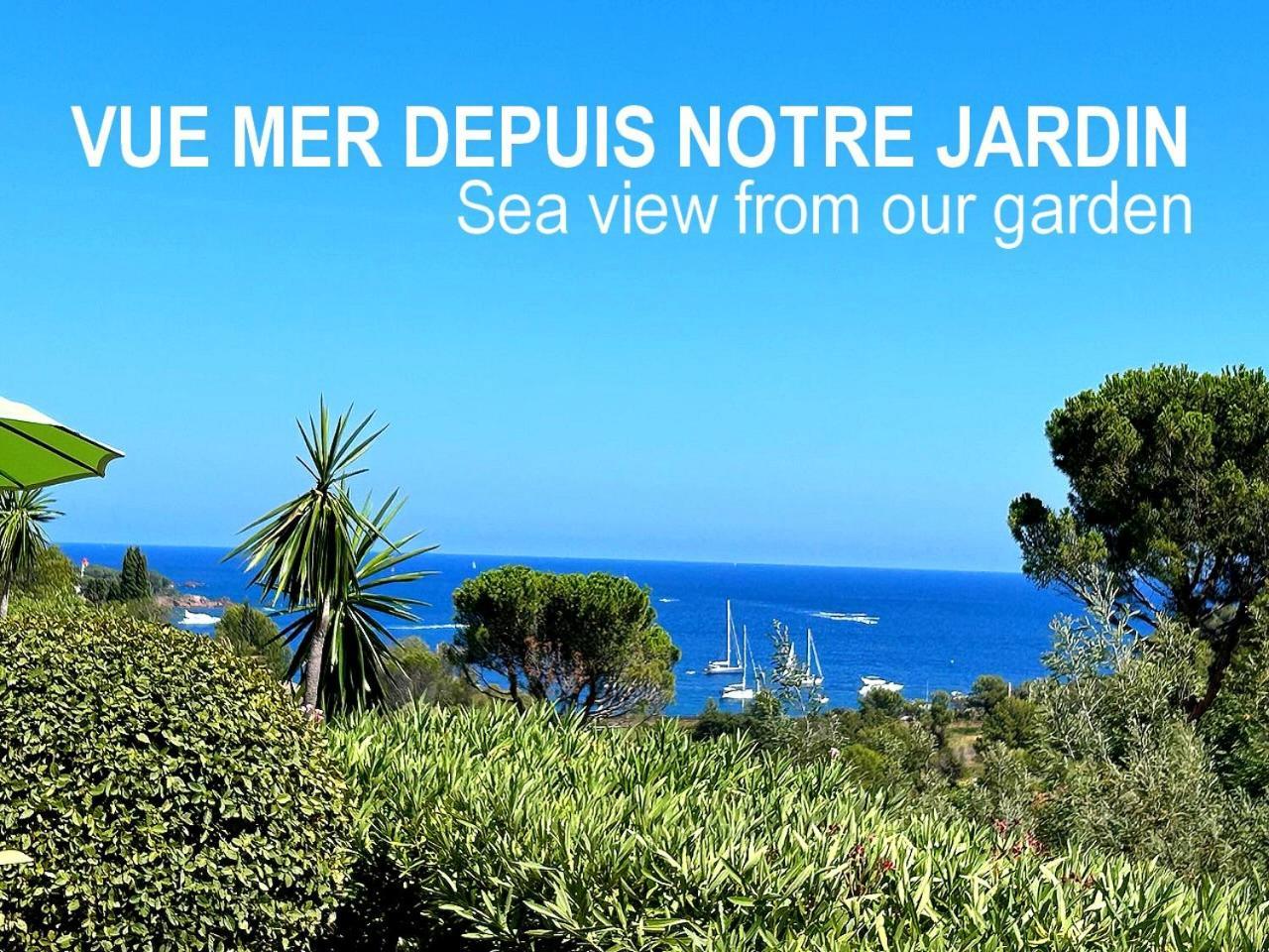 Dans Un Cadre D'Exception, Vue Mer Panoramique A Agay Cote D'Azur, Village Vacances Cap Esterel, T2 Avec Jardin, Golf, Climatisation, Wifi, 5 Piscines Saint-Raphael  Luaran gambar